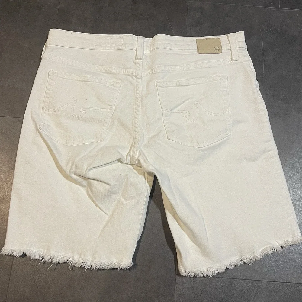 AG Adriano Goldschmied Size 31 Shorts Denim Jeans Relaxed White Mid Rise F-45‎